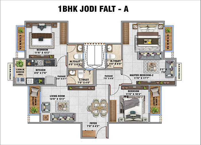 24k Sereno Baner Floor Plan - Duplex